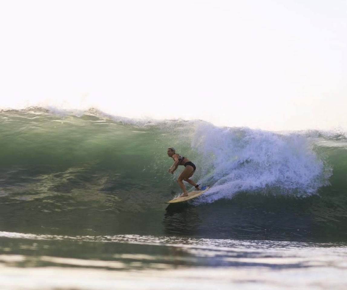 Amanda surfing a long clean wall